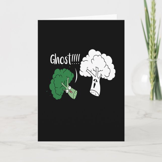 Broccoli Ghost Vegan Vegan Vegetables Card (Front)