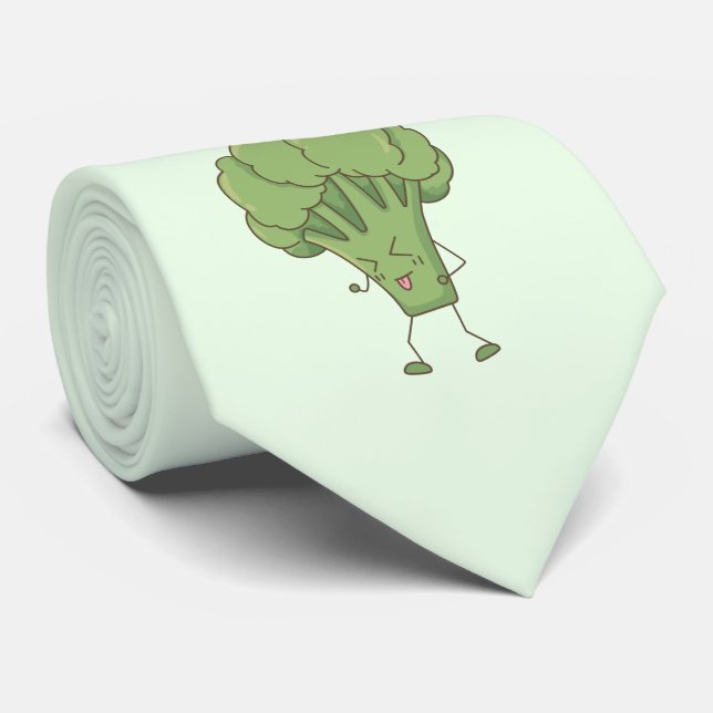 Broccoli Green Veggie Neck Tie (Rolled)