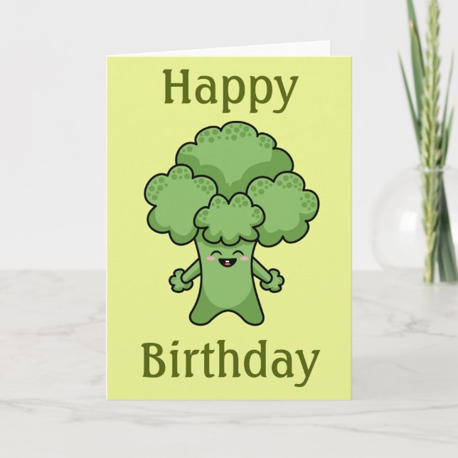 Broccoli Happy Birthday Card (Front)