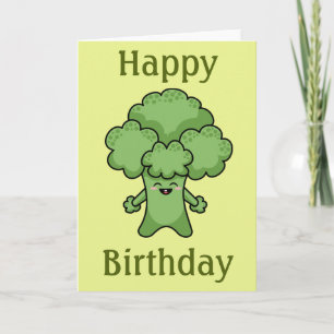 Broccoli Happy Birthday Card