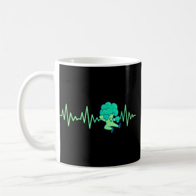 Broccoli Heartbeat Garden Gardener Gardening Veget Coffee Mug (Left)