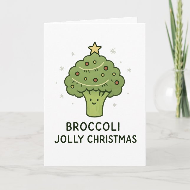 Broccoli Jolly Christmas - Funny Christmas Card (Front)