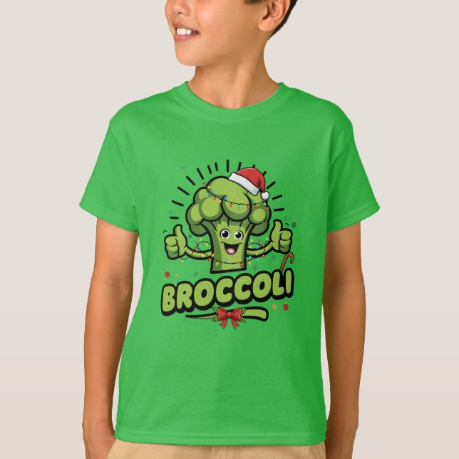 Broccoli Kids Christmas Funny Broccoli Toddler T-Shirt (Front)