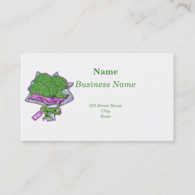 Broccoli Lover Funny Bouquet  Business Card (Front)