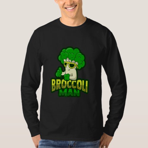 Broccoli Man Pun For A Vegan Food  T_Shirt