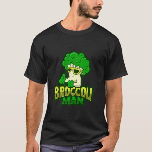 Broccoli Man Pun For A Vegan Food  T_Shirt