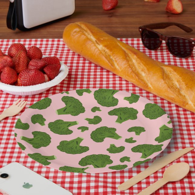 Broccoli Pattern Paper Plates (Picnic)