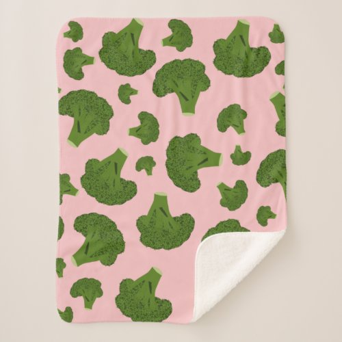 Broccoli Pattern Sherpa Blanket