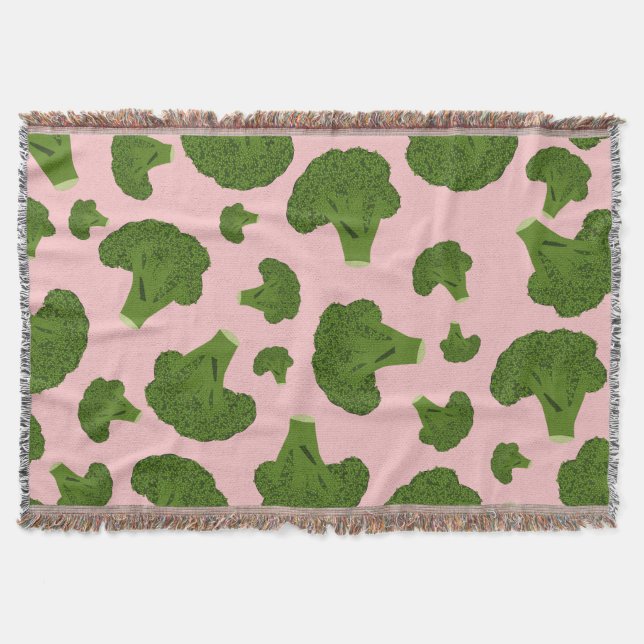 Broccoli Pattern Throw Blanket (Front)