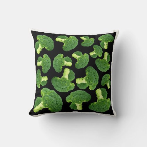 Broccoli pattern throw pillow