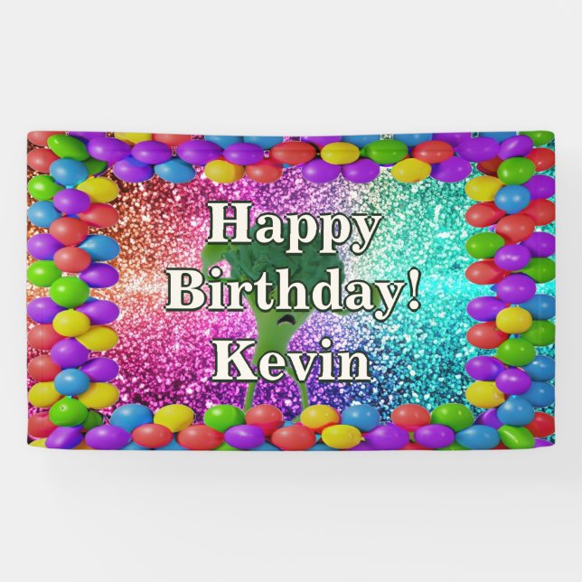 Broccoli Personalized character birthday banner (Horizontal)