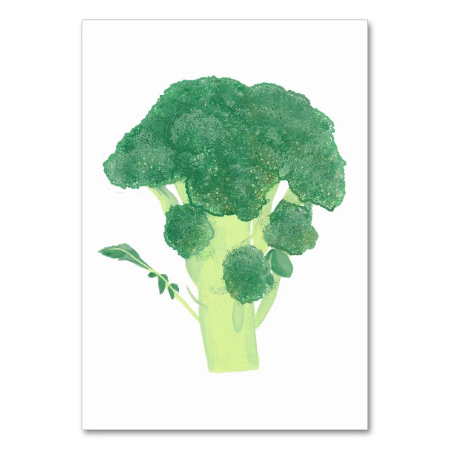 Broccoli Reading Flashcards for Adults Table Number (Front)