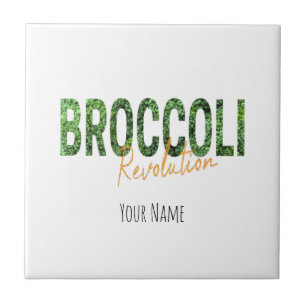 Broccoli Revolution Vegans Veggies and Vegetarian Ceramic Tile