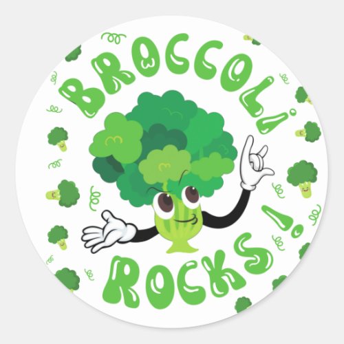 Broccoli Rocks _ Funny Vegetable Tote Bag Keychain Classic Round Sticker