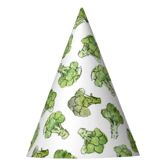 broccoli scattered party hat