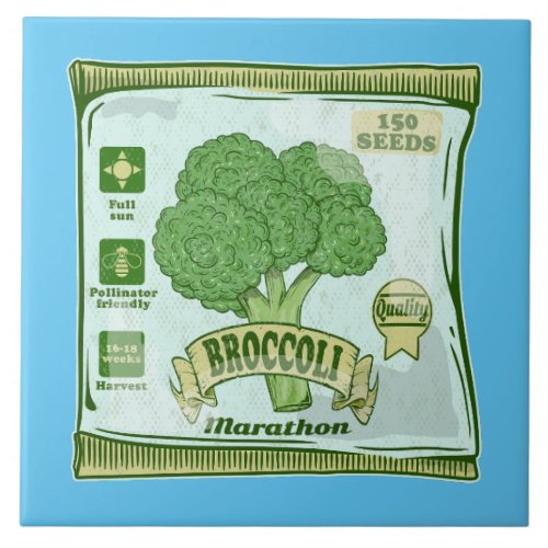 Broccoli Seeds growing vegetables Ceramic Tile