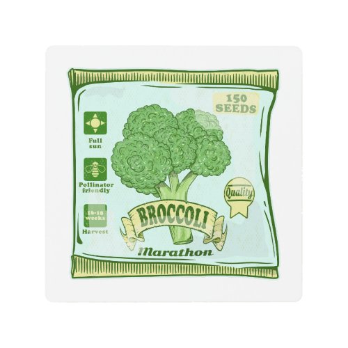 Broccoli Seeds growing vegetables Metal Print
