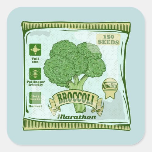 Broccoli Seeds growing vegetables Square Sticker
