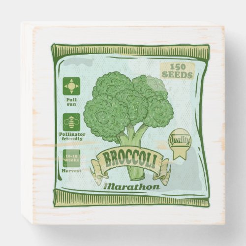 Broccoli Seeds growing vegetables Wooden Box Sign