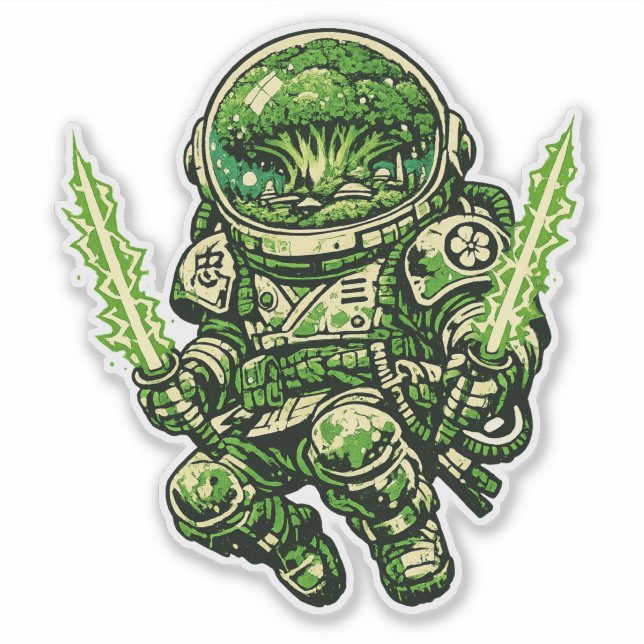 Broccoli Space Bushido — Vintage Cosmic Guardian  Sticker (Front)