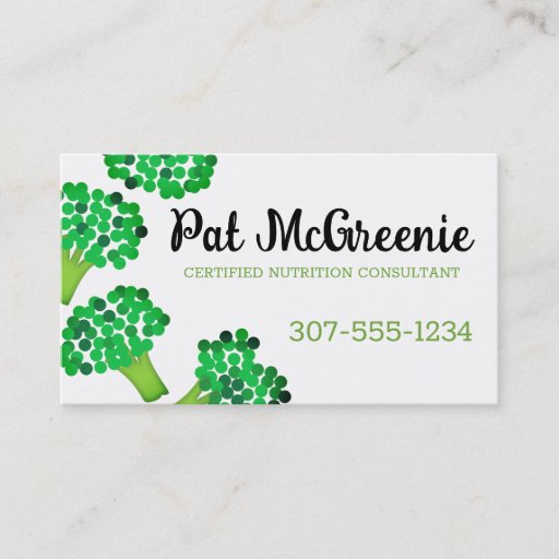 Customizable broccoli vegetable healthy dining gardening bus... business card
