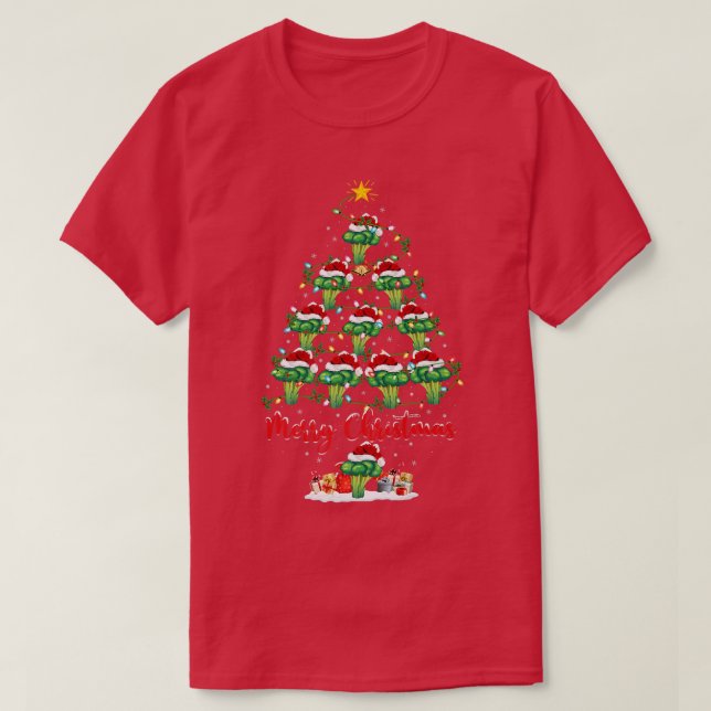 Broccoli Vegetable Matching Santa Broccoli Christm T-Shirt (Design Front)