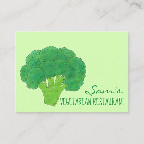 Broccoli Vegetable Vegetarian Restaurant Chef Business Card