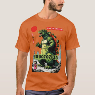 Broccozila The Veggie Kaiju Vegan Broccoli Design T-Shirt