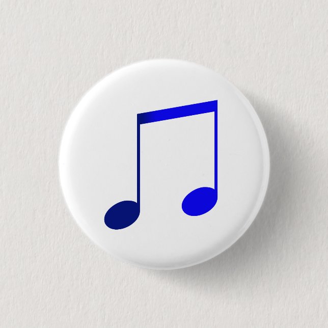 Broche (Button) Dupla Colcheia Azul Button (Front)