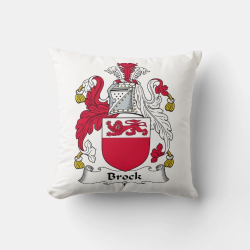 Brock Family Crest Throw Pillow