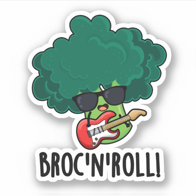Brock n Roll Funny Veggie Broccoli Pun  Sticker (Front)
