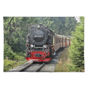 Brocken Railway Nostalgic Steam Locomotive Train Cloth Placemat