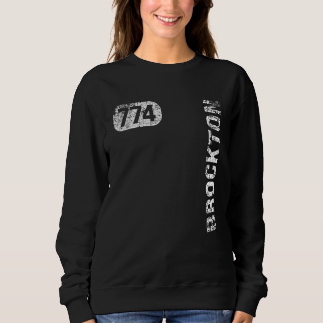 Brockton Massachusetts 774 Area Code Vintage Retro Sweatshirt (Front)