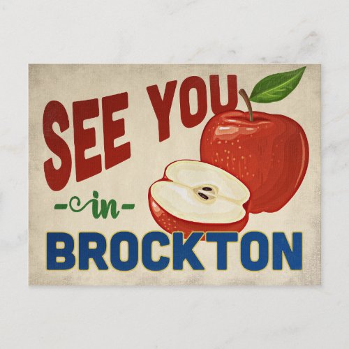 Brockton Massachusetts Apple _ Vintage Travel Postcard