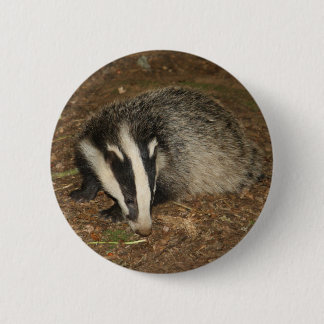 Brockwatch badger badge button
