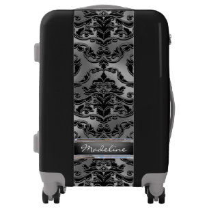 Brockworth Pretty Damask Girly Monogram Luggage