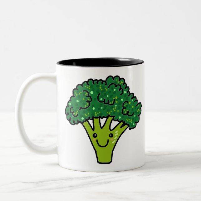 Brocoli vegetable Two-Tone coffee mug (Left)