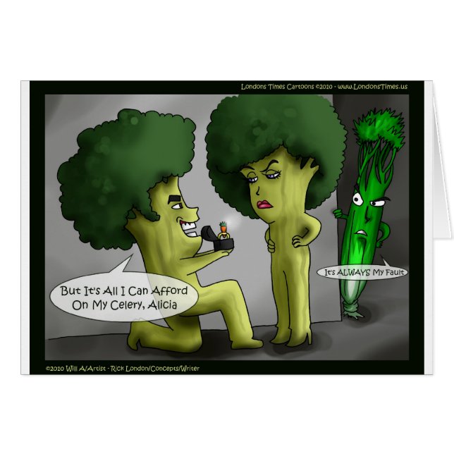 Brocolli Bride Funny Cards Tees Mugs & Gifts (Front Horizontal)