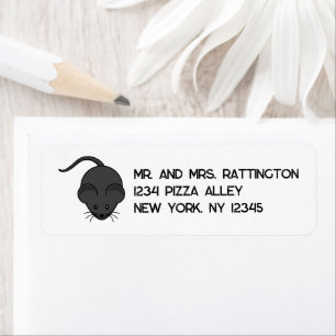 Brodent Bro Cartoon, Funny Gray Rat or Mouse Pun Label