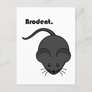 Brodent Bro Cartoon, Funny Gray Rat or Mouse Pun Postcard