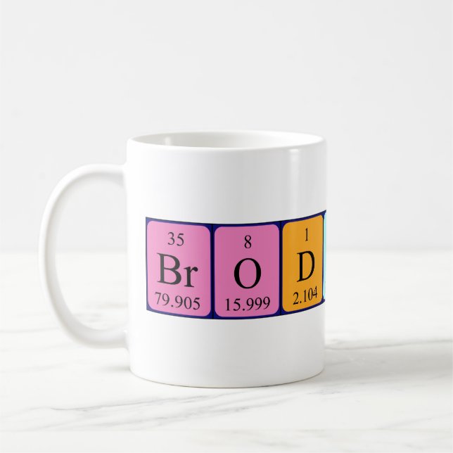 Broderick periodic table name mug (Left)