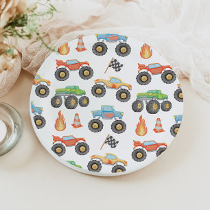 BRODI Colorful Monster Truck Boy Birthday Paper Plates