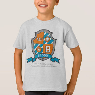 Brodie boys B name & meaning knights shield T-Shirt