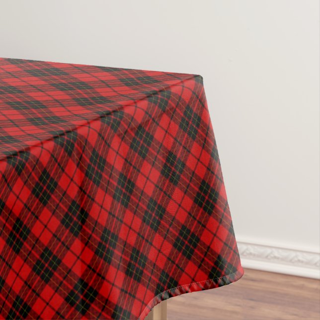 Brodie clan tartan red black plaid tablecloth (In Situ)