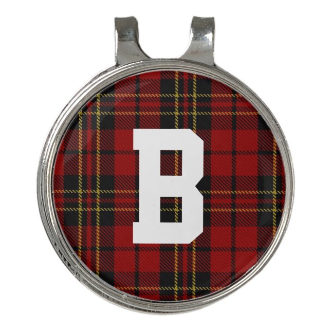 Brodie Plaid Monogrammed Hat Clip and Ball Marker (Front)