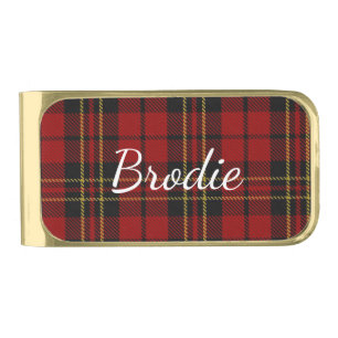 Brodie Plaid Personalized Money Clip