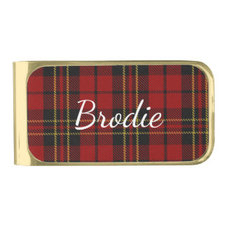 Brodie Plaid Personalized Money Clip