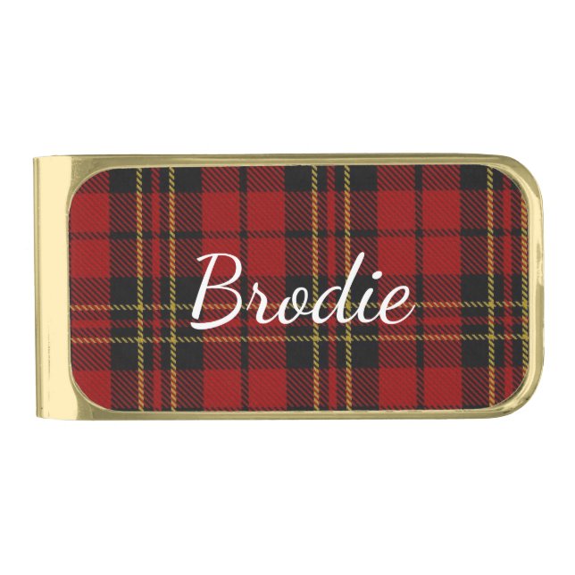 Brodie Plaid Personalized Money Clip (Front)