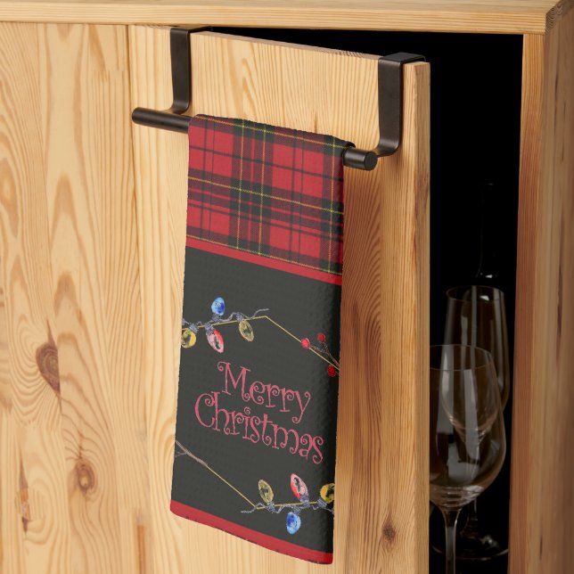 Brodie Red Original Tartan Christmas Kitchen Towel (Thirds Fold)
