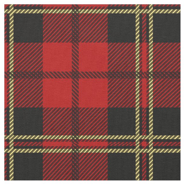 Brodie Red Scottish Clan Tartan Fabric (Close Up)
